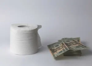 Toilet Paper beside cash