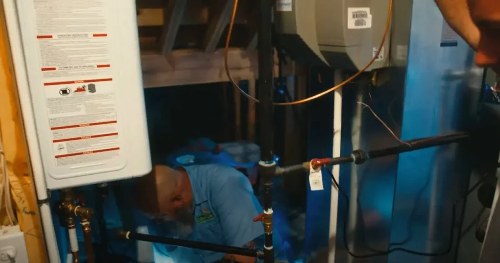 Smedley Plumbing Crew doing some Water heater Maintenance