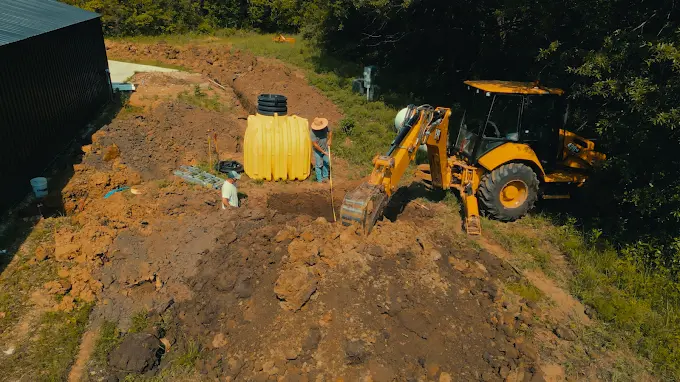 Digging for Sewer Installation