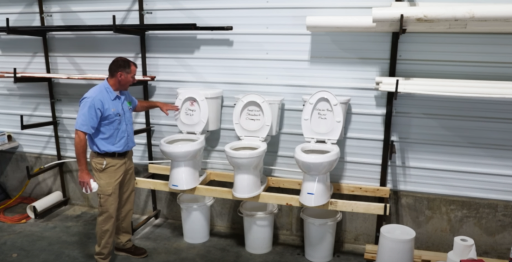 various toilets in test